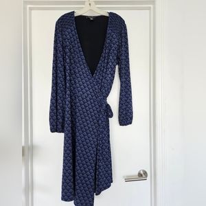 Laundry by Shelli Segal wrap dress, size 12, blue